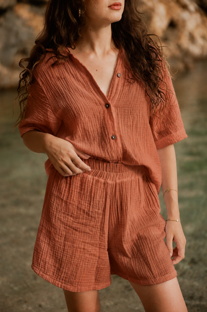 Coconut short matching set